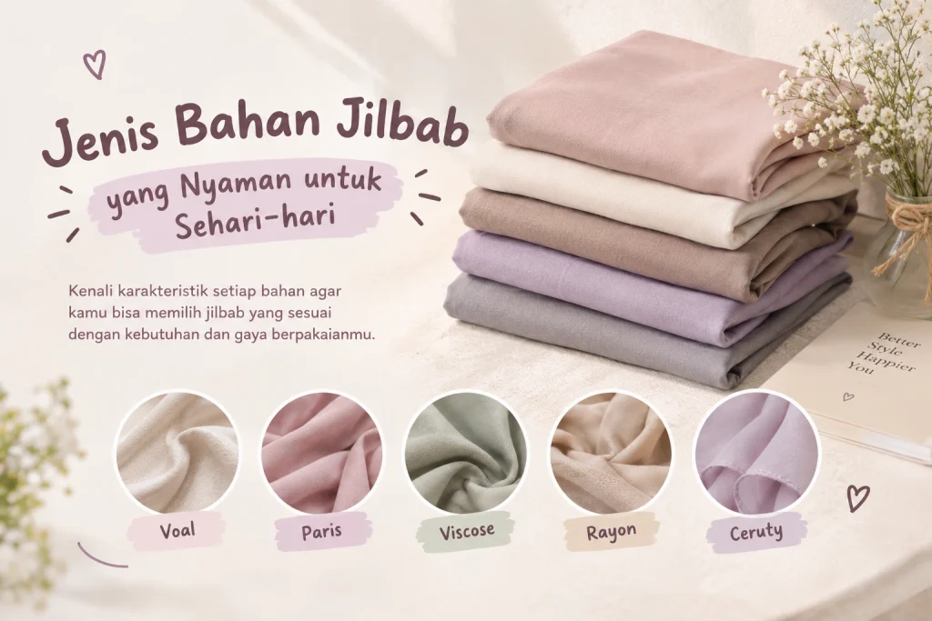 5 Jenis Bahan Jilbab yang Cocok Digunakan Sehari-Hari